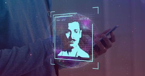 Augmented reality facial recognition with smartphone