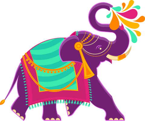 Whimsical Purple Elephant with Colorful Saddle on Transparent Background - Download Free Stock Videos Pikwizard.com