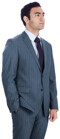 Profile of Confident Businessman on Transparent Background