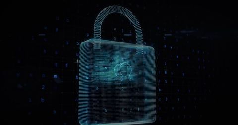 Digital Cybersecurity Padlock with People Silhouettes - Download Free Stock Images Pikwizard.com