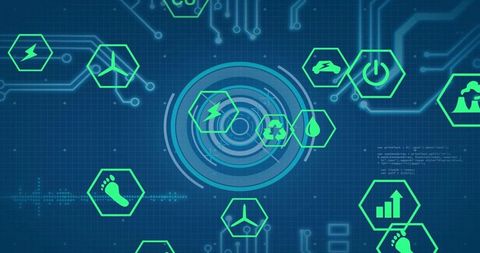 Holographic Interface Display with Eco-Friendly Icons