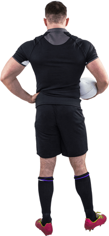 Transparent Rugby Player Holding Ball in Sportswear - Download Free Stock Videos Pikwizard.com