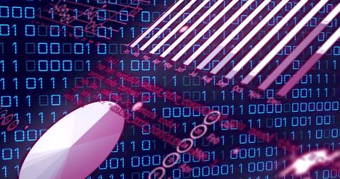 Abstract Digital Binary Code and Data Processing in Blue and Red - Download Free Stock Images Pikwizard.com