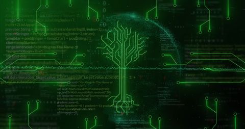 Digital Tree Structure Merges with Global Data System - Download Free Stock Images Pikwizard.com