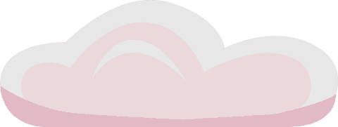 Whimsical pink cloud with transparent background in vector design