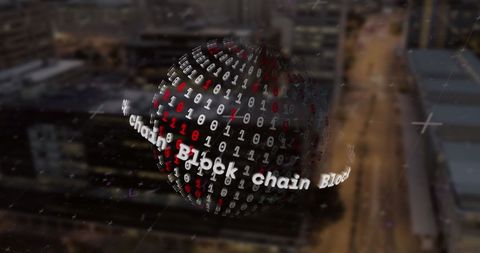 Abstract Blockchain Data Sphere Floating in Space - Download Free Stock Images Pikwizard.com