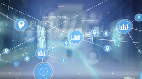 Global Network and Data Processing Illustration