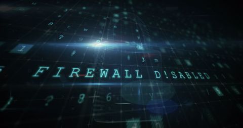 Glowing Padlock and Text Representing Disabled Firewall - Download Free Stock Images Pikwizard.com