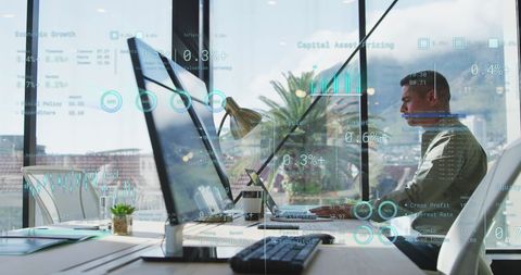 Data Processing and Analysis in Modern Office Environment - Download Free Stock Images Pikwizard.com