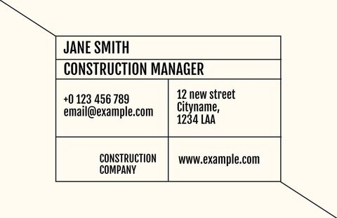 Construction Manager Business Card Template for Networking - Download Free Stock Templates Pikwizard.com