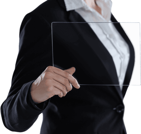 Businesswoman Holding Transparent Glass Tablet Device - Download Free Stock Videos Pikwizard.com