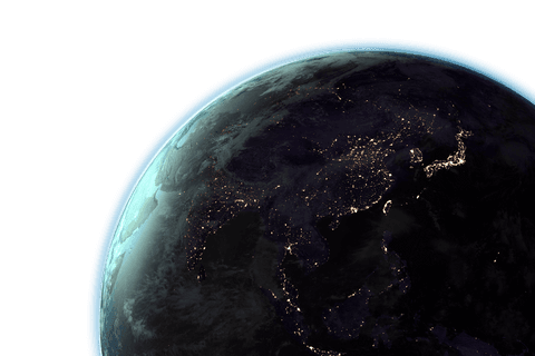 Digital Compositional Earth View by Night on Transparent Background - Download Free Stock Videos Pikwizard.com