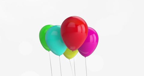 Floating Multicolored Balloons on White Background - Download Free Stock Images Pikwizard.com
