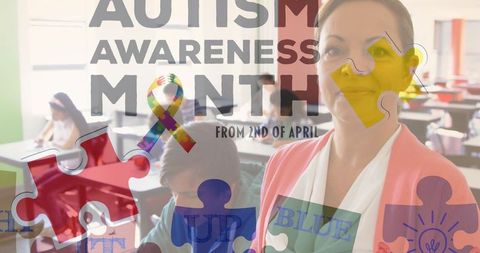 Autism Awareness Month Celebration in Diverse Classroom