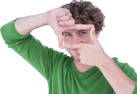 man framing with hands on transparent background - Download Free Stock Videos Pikwizard.com