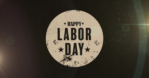Happy Labor Day Grunge Style Text on Dark Background