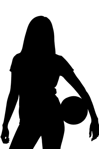 Transparent silhouette sportswoman with ball representation