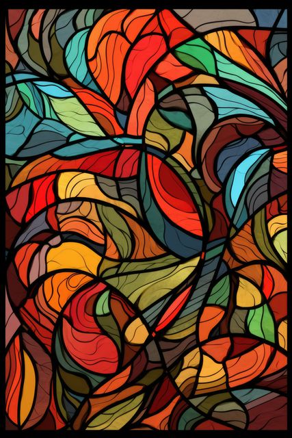 Colorful Abstract Stained Glass Pattern with Organic Shapes - Download Free Stock Images Pikwizard.com