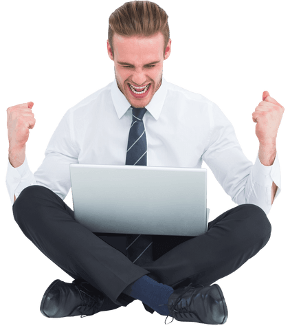 Transparent Background: Excited Businessman Celebrates Success - Download Free Stock Videos Pikwizard.com