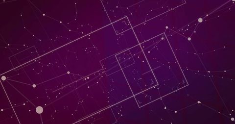 Abstract geometric network background with glowing frames