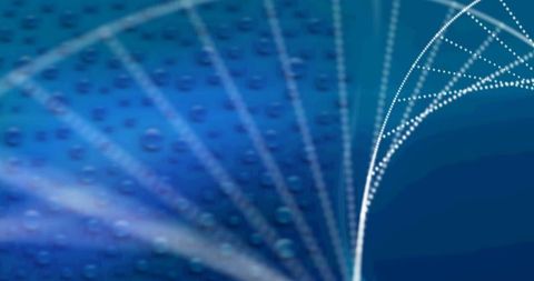 Futuristic DNA Strand Against Abstract Blue with Water Droplets - Download Free Stock Images Pikwizard.com