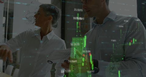 Business Team Analyzing Digital Financial Projections in Modern Workspace - Download Free Stock Images Pikwizard.com