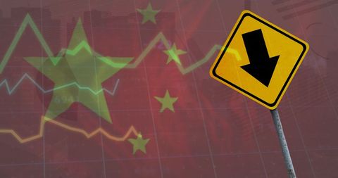 Chinese Market Downtrend with Financial Graph Overlay - Download Free Stock Images Pikwizard.com