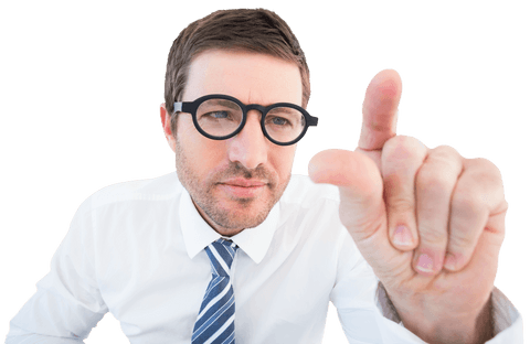 businessman pointing focused gesture transparent background - Download Free Stock Videos Pikwizard.com