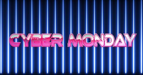 Cyber Monday Neon Futuristic Glow Sign Concept