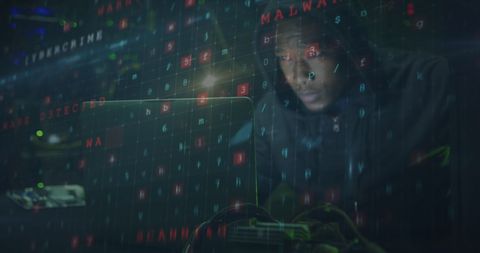 Cybersecurity Concept with Hacker in Dark Room - Download Free Stock Images Pikwizard.com