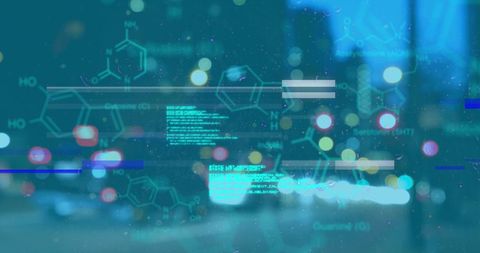 futuristic digital overlay with chemical data imagery - Download Free Stock Images Pikwizard.com