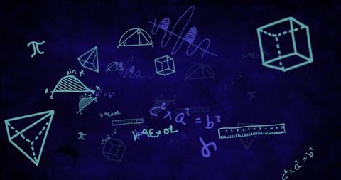 Abstract Floating Mathematical Equations on Blue Background - Download Free Stock Images Pikwizard.com