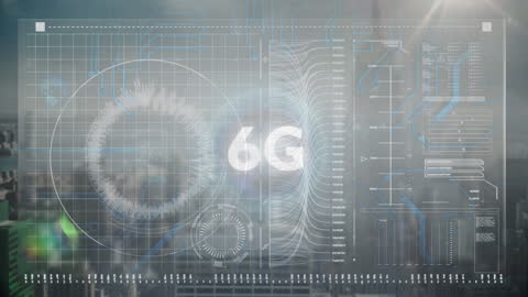 6G Data Processing on Futuristic Digital HUD Display