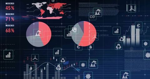 Digital data visualization with global insights and analytics