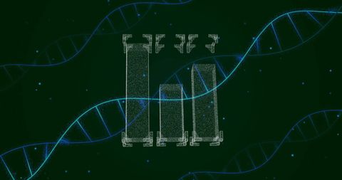 DNA Strands with Digital Data Interface on Dark Background - Download Free Stock Images Pikwizard.com