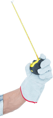 hand wearing glove holding measuring tape on transparent background - Download Free Stock Videos Pikwizard.com