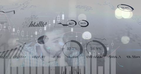 businessman analyzing financial data with graph visuals overlay - Download Free Stock Images Pikwizard.com