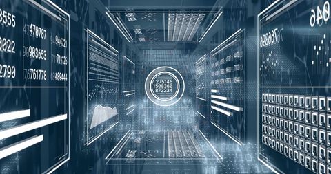 Digital Interface for Data Processing in Server Room - Download Free Stock Images Pikwizard.com