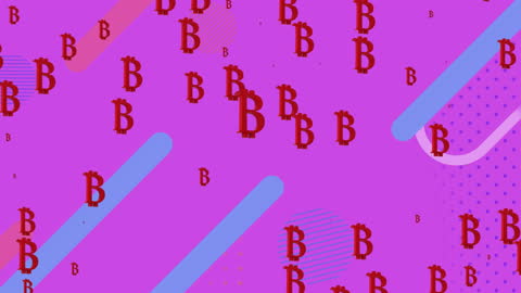 Vibrant Bitcoin Graphics on Modern Bright Pink Background