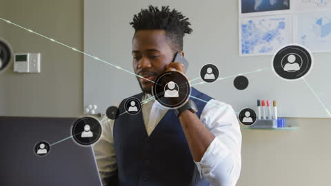 Professional Concept of Digital Networking in Modern Office