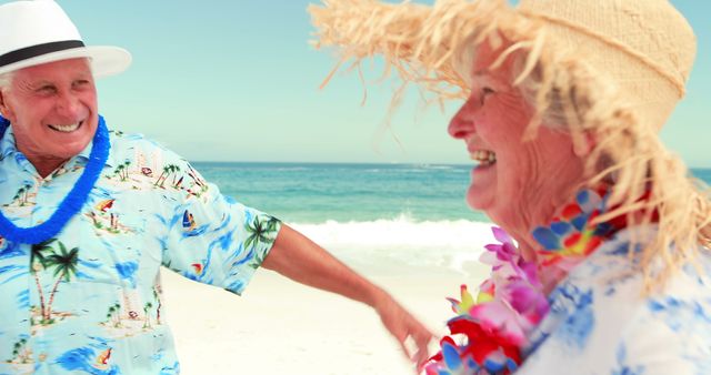 Happy Senior Couple Enjoying Tropical Beach Vacation - Download Free Stock Images Pikwizard.com