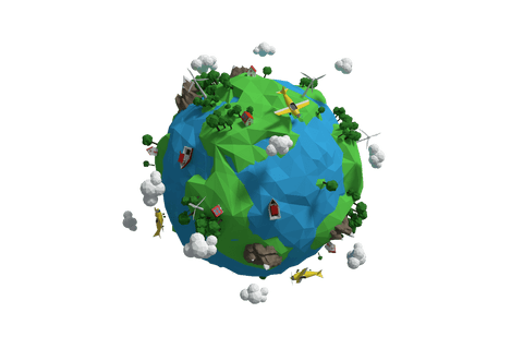 colorful transparent globe illustration with nature elements - Download Free Stock Videos Pikwizard.com