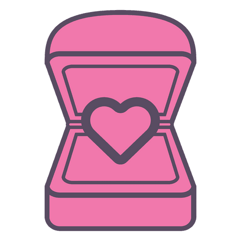 pink engagement ring box illustration with heart symbol on transparent background - Download Free Stock Videos Pikwizard.com