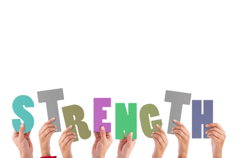 Transparent Hands Holding Strength Letters Vector Illustration - Download Free Stock Videos Pikwizard.com