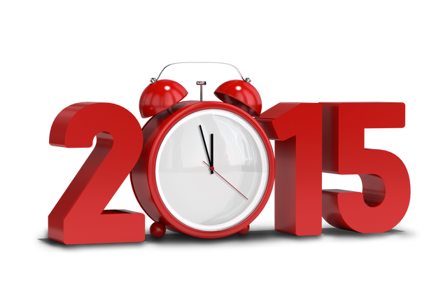 2015 Red Letters with Alarm Clock Illustration on Transparent Background - Download Free Stock Videos Pikwizard.com