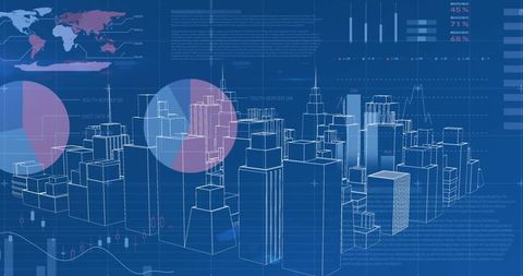 Digital City Layout with Data Processing Visualization - Download Free Stock Images Pikwizard.com