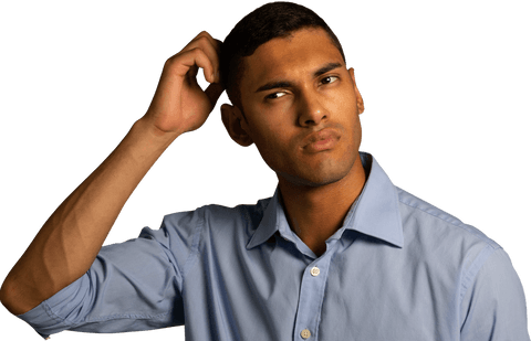 Confused Businessman Thinking Transparent Background