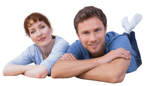 smiling couple lying close on transparent background - Download Free Stock Videos Pikwizard.com