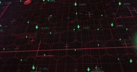 Digital Analysis on Grid with Hexagons and Arrows - Download Free Stock Images Pikwizard.com