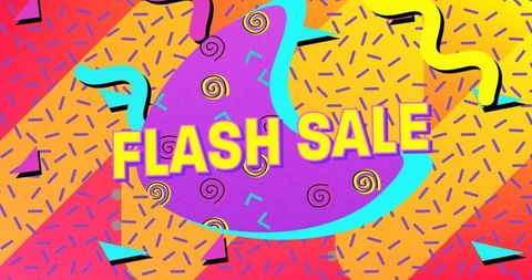 Vibrant Geometric Design with Flash Sale Text